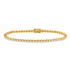 14kt Yellow Gold Womens Round Diamond Classic Tennis Bracelet 3 Cttw