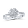 10kt White Gold Womens Round Diamond Circle Ring 1/4 Cttw