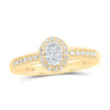 10kt Yellow Gold Womens Round Diamond Oval Cluster Ring 1/4 Cttw