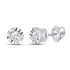 10kt White Gold Womens Round Diamond Solitaire Illusion-set Stud Earrings 1/10 Cttw