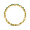 10kt Yellow Gold Womens Round Emerald Diamond Dot Stackable Band Ring 1/6 Cttw