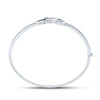Sterling Silver Womens Round Blue Color Enhanced Diamond Infinity Bangle Bracelet 1/20 Cttw