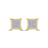 10kt Yellow Gold Round Diamond Kite Square Earrings 1/5 Cttw