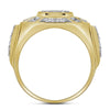 10kt Yellow Gold Mens Round Diamond Circle Cluster Ring 1/2 Cttw