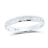 14kt White Gold Womens Round Diamond Wedding Single Channel Band 1/4 Cttw