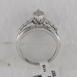Sterling Silver Round Diamond Oval Cluster Bridal Wedding Engagement Ring 1/2 Cttw