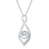 10kt White Gold Womens Round Diamond Moving Twinkle Solitaire Teardrop Pendant 1/20 Cttw