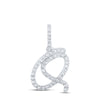 10kt White Gold Womens Round Diamond Q Initial Letter Pendant 1/5 Cttw