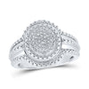 10kt White Gold Womens Round Diamond Cluster Ring 1/8 Cttw