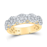 10kt Yellow Gold Mens Round Diamond Cluster Band Ring 1-1/2 Cttw