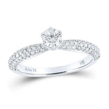14kt White Gold Round Diamond Solitaire Bridal Wedding Engagement Ring 3/4 Cttw