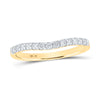 10kt Yellow Gold Womens Round Diamond Curved Band Ring 1/4 Cttw