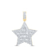 10kt Yellow Gold Mens Baguette Diamond Star Charm Pendant 3/4 Cttw