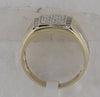 10kt Yellow Gold Mens Round Diamond Square Cluster Ring 1/4 Cttw