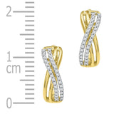 10kt Yellow Gold Womens Round Diamond Hoop Earrings 1/5 Cttw