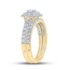 10kt Yellow Gold Round Diamond Bridal Wedding Ring Band Set 1 Cttw