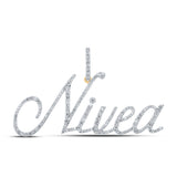 10kt Yellow Gold Womens Round Diamond NIVEA Name Pendant 3/4 Cttw