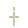 10kt Yellow Gold Womens Round Diamond Cross Pendant 3/8 Cttw