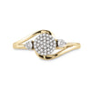 10kt Yellow Gold Womens Round Diamond Concentric Cluster Ring 1/10 Cttw