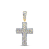 10kt Yellow Gold Mens Round Diamond Cross Charm Pendant 1/2 Cttw