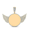 10kt Yellow Gold Mens Round Diamond Wing Memory Circle Charm Pendant 3/4 Cttw