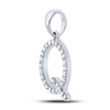 14kt White Gold Womens Round Diamond Q Initial Letter Pendant 1/5 Cttw