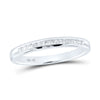 14kt White Gold Womens Round Diamond Wedding Single Channel Band 1/6 Cttw