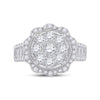 14kt White Gold Womens Round Diamond Right Hand Cluster Ring 1-5/8 Cttw