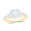 14kt Yellow Gold Round Diamond Halo Bridal Wedding Engagement Ring 1 Cttw
