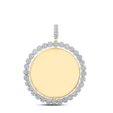 10kt Yellow Gold Mens Round Diamond Double Side Memory Circle Charm Pendant 4-5/8 Cttw