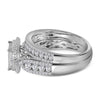 14kt White Gold Princess Diamond Bridal Wedding Ring Band Set 1-1/2 Cttw