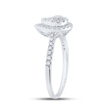 10kt White Gold Womens Round Diamond Teardrop Ring 1/3 Cttw