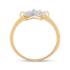 10kt Yellow Gold Womens Round Diamond Star Ring 1/20 Cttw