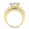 10kt Yellow Gold Round Diamond Cluster Bridal Wedding Engagement Ring 2 Cttw