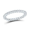 14kt White Gold Womens Round Diamond Eternity Wedding Band 1 Cttw