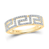 10kt Yellow Gold Womens Round Diamond Greek Key Band Ring 1/5 Cttw