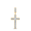 10kt Yellow Gold Womens Round Diamond Cross Pendant 3/4 Cttw