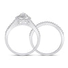 10kt White Gold Round Diamond Bridal Wedding Ring Band Set 5/8 Cttw