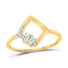 14kt Yellow Gold Womens Baguette Diamond Modern Fashion Ring 1/10 Cttw