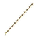 10kt Yellow Gold Womens Round Brown Diamond Infinity Bracelet 2-1/5 Cttw