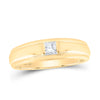 10kt Yellow Gold Mens Princess Diamond Solitaire Band Ring 1/3 Cttw