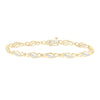 10kt Yellow Gold Womens Round Diamond Fashion Link Bracelet 1/3 Cttw