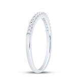 10kt White Gold Womens Round Diamond Wedding Contoured Band 1/6 Cttw