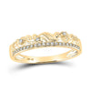 10kt Yellow Gold Womens Round Diamond Stackable Band Ring 1/12 Cttw