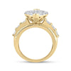 10kt Yellow Gold Round Diamond Oval Cluster Bridal Wedding Engagement Ring 3 Cttw