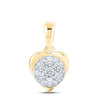 10kt Yellow Gold Womens Round Diamond Heart Pendant 1/4 Cttw