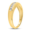 10kt Yellow Gold Mens Round Diamond Wedding Channel-set Band Ring 1/4 Cttw