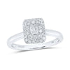 14kt White Gold Emerald Diamond Halo Bridal Wedding Engagement Ring 1/2 Cttw