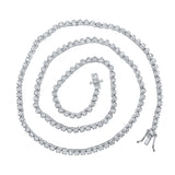 10kt White Gold Mens Round Diamond Tennis Chain Necklace 4-5/8 Cttw