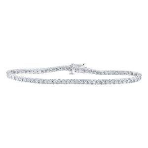 Sterling Silver Womens Round Diamond Fashion Bracelet 1/2 Cttw